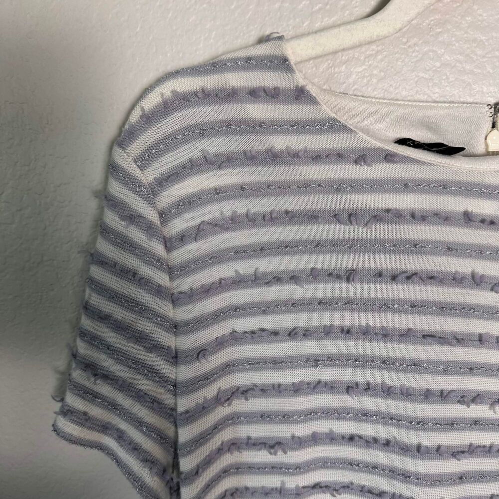 Talbots Metallic Eyelash Striped Back-Zip Classic Prep Coastal Chic (Size XL) - Picture 3 of 7